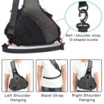 K1 Camera Bag Sling Shoulder Bag Camera Case Waterproof with Rain Cover Tripod Holder, Compatible for Mirrorless/DSLR/SLR Cameras and Accessories Shoulder Camera Bag- Grey - Image 4