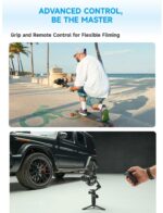 FeiyuTech SCORP Mini 3 Pro Camera Gimbal Stabilizer with AI Tracking, 2KG Payload, Detachable Remote Handle, 3-Axis All in One Handheld Gimbal for Sony/Canon/Nikon/Panasonic/Gopro/Smartphone - Image 4