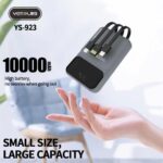923 Power Bank with Built-in Cables, USB-C and Lightning, Digital Display, Grey - Image 10