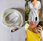 Pearl Phone Crossbody Strap with Tether Tab – Baroque Beaded Mobile Lanyard Chain, Hands-Free Shoulder Cord, Fashion Phone Charm Holder Compatible with Most Smartphones - Image 3