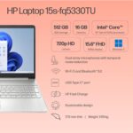 HP 12th Gen Intel Core i5 Laptop (16GB DDR4, 512GB SSD),FHD, Windows 11, MS Office 2021, Silver, 1.69kg, Backlit Keyboard, Dual Speakers, fq5330TU - Image 11