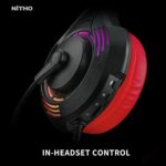 Nitho Spectra Gaming Headset with RGB Light and Microphone, Over-Ear Stereo Headphones for Xbox Series X|S, Xbox One, PS5, PS4, Nintendo Switch, PC, Mobile, 3.5 mm Audio Jack, 50 mm Drivers - Red - Image 6