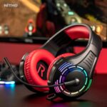 Nitho Spectra Gaming Headset with RGB Light and Microphone, Over-Ear Stereo Headphones for Xbox Series X|S, Xbox One, PS5, PS4, Nintendo Switch, PC, Mobile, 3.5 mm Audio Jack, 50 mm Drivers - Red - Image 8