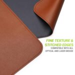Premium Vegan Leather Desk Mat, Reversible Anti-Skid Mouse Pad, 90x40cm, Dual-Side Waterproof for Gaming, Office, Work from Home (TAN & Black) - Image 4