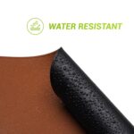 Premium Vegan Leather Desk Mat, Reversible Anti-Skid Mouse Pad, 90x40cm, Dual-Side Waterproof for Gaming, Office, Work from Home (TAN & Black) - Image 5