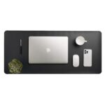 Premium Vegan Leather Desk Mat, Reversible Anti-Skid Mouse Pad, 90x40cm, Dual-Side Waterproof for Gaming, Office, Work from Home (TAN & Black) - Image 6