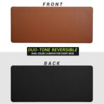 Premium Vegan Leather Desk Mat, Reversible Anti-Skid Mouse Pad, 90x40cm, Dual-Side Waterproof for Gaming, Office, Work from Home (TAN & Black) - Image 7