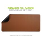 Premium Vegan Leather Desk Mat, Reversible Anti-Skid Mouse Pad, 90x40cm, Dual-Side Waterproof for Gaming, Office, Work from Home (TAN & Black) - Image 8