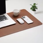 Premium Vegan Leather Desk Mat, Reversible Anti-Skid Mouse Pad, 90x40cm, Dual-Side Waterproof for Gaming, Office, Work from Home (TAN & Black) - Image 9