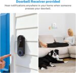 1080P Video Doorbell Camera, Intelligent Human Detection, Cloud Storage, Includes Bell, Live View, 2-Way Audio, IR Night Vision, Wide Angle Lens, Off/Open Surveillance - Image 3