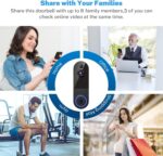 1080P Video Doorbell Camera, Intelligent Human Detection, Cloud Storage, Includes Bell, Live View, 2-Way Audio, IR Night Vision, Wide Angle Lens, Off/Open Surveillance - Image 7