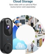 1080P Video Doorbell Camera, Intelligent Human Detection, Cloud Storage, Includes Bell, Live View, 2-Way Audio, IR Night Vision, Wide Angle Lens, Off/Open Surveillance - Image 8