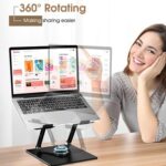 EYUVAA LABEL Adjustable Laptop Stand with 360° Rotating Base & Dual Fan Cooling Stand, Wide Compatibility 10-17 inches| Compatible for Tablet, Notebook and All Laptops - Image 4