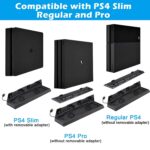 New World Vertical Stand Cooling Fan for PS4 - USB Hub Controller Charging Dock All in One for Fat, Slim, Pro Gaming Console - Image 5