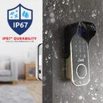 Link Smart Flexi 5-in-1 IP67 Waterproof Wi-Fi Smart Rim Lock | Fingerprint, App, PIN, Card, Key | Digital Main Door Lock with Mobile Access, Gold - Image 3