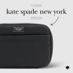 kate spade new york Nylon Tech Organiser Pouch - Electronics Cable Cord Organizer, Travel Case for Chargers, Power Bank, AirPods, and Accessories - Signature Black - Image 3