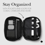 kate spade new york Nylon Tech Organiser Pouch - Electronics Cable Cord Organizer, Travel Case for Chargers, Power Bank, AirPods, and Accessories - Signature Black - Image 4