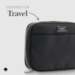 kate spade new york Nylon Tech Organiser Pouch - Electronics Cable Cord Organizer, Travel Case for Chargers, Power Bank, AirPods, and Accessories - Signature Black - Image 5