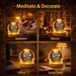 DRAYA DEAL'S 3D Hanuman Crystal Ball Night Lamp, Solar System Hanuman Crystal Ball Night Light, USB Table Colorful LED Wooden Crystel Ball for Home, Office, Birthday Gift (Kashtbhanjan Dev) - Image 3