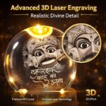 DRAYA DEAL'S 3D Hanuman Crystal Ball Night Lamp, Solar System Hanuman Crystal Ball Night Light, USB Table Colorful LED Wooden Crystel Ball for Home, Office, Birthday Gift (Kashtbhanjan Dev) - Image 6