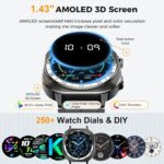 Soudorv Smart Watch, 1.43" Military Smartwatch for Men Women (Answer/Make Call), Flashlight/130+ Sports/60 Days, IP68 Waterproof Fitness Activity Tracker for Android iOS - Image 3