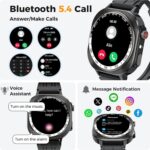Soudorv Smart Watch, 1.43" Military Smartwatch for Men Women (Answer/Make Call), Flashlight/130+ Sports/60 Days, IP68 Waterproof Fitness Activity Tracker for Android iOS - Image 4