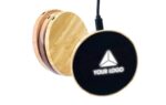 BYT Customizable Glow 15W Bamboo Wireless Charger Pad, Fast Charging Phone Stand with Eco-Friendly Wood Desk Accessory, USB-C Cable - Beige - Image 3
