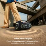 Zebronics 50W Bluetooth Speaker, Dual 5.7cm Drivers, 8.9cm Subwoofer, Upto 5Hrs Playback, Dual Passive Radiators, RGB Modes, 6.3mm Mic Input, TWS, BT v5.3, USB, AUX, Type-C (Sound Feast 450) - Image 3