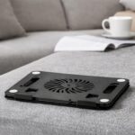 EYUVAA LABEL Metal Laptop Stand with Cooling Fan & RGB Light | 360° Rotation with Adjustable Height, Compatible with 10-17 inch Laptops Stand for Gaming, Table, Office (Black) - Image 7