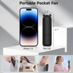 One94Store Mini Handheld Fan, Portable Folding USB Rechargeable Fan with 2000mAh Battery, 3 Speed Cooling for Home, Office, Travel & Kids, Black – Mini Fan, Hand Fan, Small Fan, USB Fan - Image 4