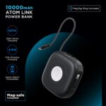 URBN 10000mAh Atom Link 5-in-1 Magsafe Power Bank | Built-in USB Type-C Input & Lightning Cable | 15W Fast Wireless & 20W Wired Charging | Compatible with Apple Watch | Strong Magnetic Hold (Black) - Image 3