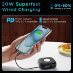 URBN 10000mAh Atom Link 5-in-1 Magsafe Power Bank | Built-in USB Type-C Input & Lightning Cable | 15W Fast Wireless & 20W Wired Charging | Compatible with Apple Watch | Strong Magnetic Hold (Black) - Image 5