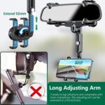 Rearview Mirror Phone Holder for Car, 360° Rotating and Retractable Multifunctional Rear View Phone Mount, Upgraded Four Corners Fixed Anti-Shake Fit All Smartphones & Bigger Vehicle - Image 4
