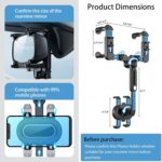 Rearview Mirror Phone Holder for Car, 360° Rotating and Retractable Multifunctional Rear View Phone Mount, Upgraded Four Corners Fixed Anti-Shake Fit All Smartphones & Bigger Vehicle - Image 7