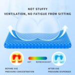 Ergonomic Gel Seat Cushion for Long Sitting, Tailbone and Coccyx Pain Relief, Office Chair Comfort, Wheelchair Pad, Chair Cushion for Back Support, Comfort Wheelchair Seat Cushions (Blue) - Image 3