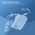 MPower X2 Powerbank | 27W High-Speed Output | 10000mAh Battery | Built-in Type-C & Lightning Cables | Dual Fast Charging Ports | Battery Display | Matte Finish | Multi-Layered Protection (Blue) - Image 6