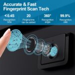 Escozor® DFL06 Fingerprint Drawer Lock with Metal Body | Smart Biometric for Cabinet, Wardrobe & Furniture Use | Electronic Safety System | 20 Fingerprint Memory | Individual E-Key - Image 4