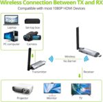 ETZIN 100M Wireless HDMI Video Audio Transmitter Receiver Extender Display Adapter Dongle for TV Box Wireless HDMI Transmitter and Receiver, 350FT Long Range 2.4G/5G 1080P ABS EPL-1451WA - Image 3