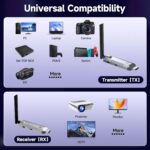 ETZIN 100M Wireless HDMI Video Audio Transmitter Receiver Extender Display Adapter Dongle for TV Box Wireless HDMI Transmitter and Receiver, 350FT Long Range 2.4G/5G 1080P ABS EPL-1451WA - Image 4