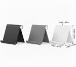 Multi-Angle Adjustable Foldable Tablet & Mobile Stand Holder for Smartphones - Compatible with all mobiles and More | Portable Desk Stand for Bed, Office, Kitchen, and Home | White(Pack-01) (1, White) - Image 3