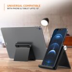 Multi-Angle Adjustable Foldable Tablet & Mobile Stand Holder for Smartphones - Compatible with all mobiles and More | Portable Desk Stand for Bed, Office, Kitchen, and Home | White(Pack-01) (1, White) - Image 4