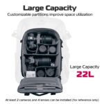 ULANZI Camera Backpack Professional Bag, Water-Resistant Photography Camera Case Anti Theft Travel for Photographers DSLR Mirrorless Camera Lens Tripod Holder 16" Laptop Black 22L - Image 4