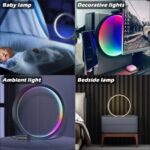 Smart Night Light with Creative Desk Light, RGBIC Mood Round Shape WiFi and Bluetooth Desk Ambient with Alexa & Google Assistant - Image 3
