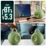 ZEBRONICS Sound POD 30 Portable Bluetooth Speaker, 12 Watts, Upto 8 Hours Playback, Passive Radiator, BTv5.3 | mSD | TWS | Splash Proof, RGB LED, Carry Handle, Deep Bass (Green) - Image 5