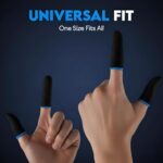 Ultra-Thin Gaming Finger Sleeves Pack of 10 | 0.3mm Highly Sensitive Thumb Sleeves | Sweat-Wicking, Anti-Slip, Breathable Mobile Gaming Gloves for BGMI, Free Fire, CODM, PUBG | Blue Trim - Image 3