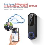 Wireless Video Doorbell Camera, 2.4G WiFi Only, Indoor/Outdoor Surveillance, Smart AI Human Detection, 2-Way Talk, Night Vision, Live View, Cloud Storage (Sold Separately) - Image 3