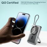Boat Qi2 Certified PB330 Pro Magsafe 10000mAh Power Bank,15W Wireless Fast Charging, Digital Display, Built-in Retractable Stand & Cable for iPhone 15/16/17/Pro/Max/Air/S25/Ultra/Pixel (Ash Black) - Image 3