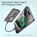 Boat Qi2 Certified PB330 Pro Magsafe 10000mAh Power Bank,15W Wireless Fast Charging, Digital Display, Built-in Retractable Stand & Cable for iPhone 15/16/17/Pro/Max/Air/S25/Ultra/Pixel (Ash Black) - Image 8