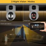 TP PLUS 5MP Smart WiFi Indoor CCTV Camera | 360° Pan Tilt | Full HD | Color Night Vision | Motion Detection | Two Way Audio | Wireless PTZ Home Security Camera with Mobile App V380 Pro (CV Dual Lens) - Image 4
