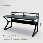 TEKAVO Qri Computer Table for Home Pc | Office Table for Home | Lower Shelf & Moniter Riser, Laptop Table, Worktable, Study Table, Workstation | Black Wood, Metal, (150 Cm x 60 Cm) - DIY - Image 3
